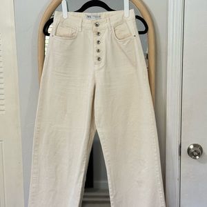 ZARA HIGH WAISTED WIDE LEG JEANS